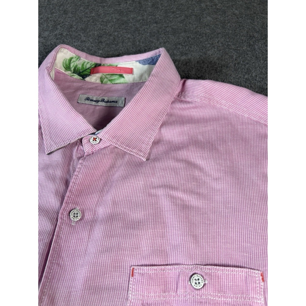Tommy Bahama Shirt Pink Beach Casual Button Up Long Sleeve Mens XL /TG